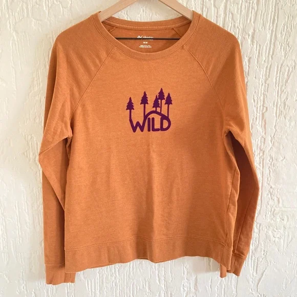 Columbia Orange Long Sleeve “Wild” Pullover Sweatshirt Shirt Size Medium - Picture 6 of 6
